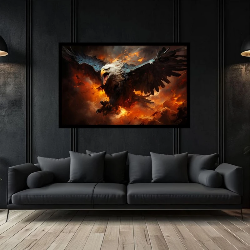 تابلو بکلیت طرح دکوراتیو پرندگان عقاب نقاشی و هنر دیجیتال مدل B-bu2923