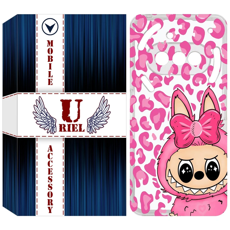 کاور یوریل مدل Clear کد 107 طرح لبوبو Labubu مناسب برای گوشی موبایل ناتینگ فون Nothing Phone 3a