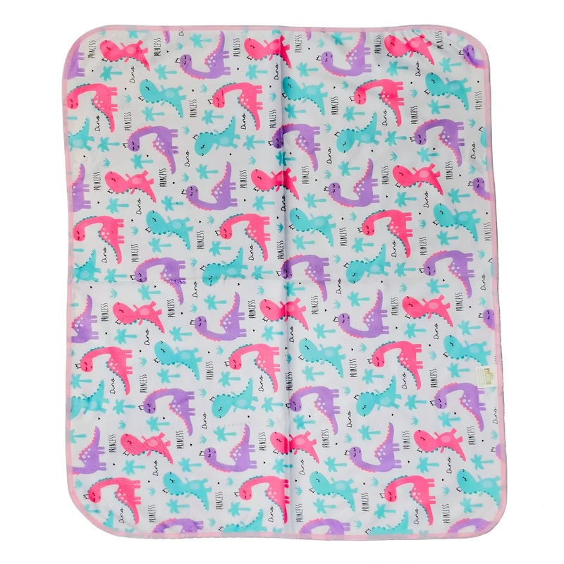 زیرانداز تعویض نوزاد مدل مخملی طرح  دایناسور کوچولو