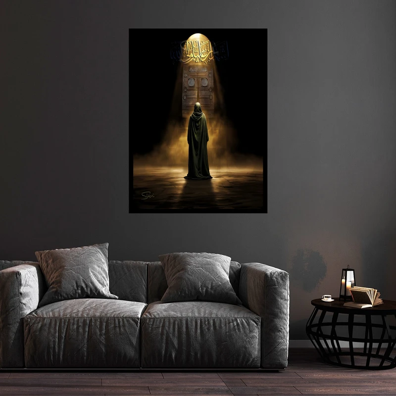 تابلو بکلیت طرح تصویر مذهبی امیرالمومنین امام علی (ع)  مدل B-bu5630 فریم مشکی