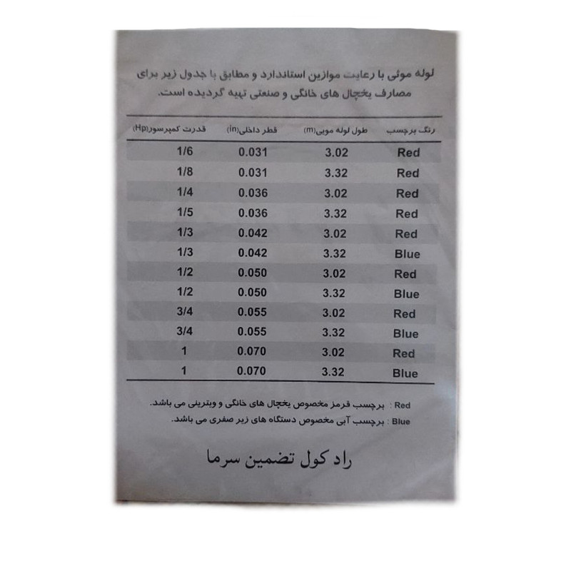 لوله مویی رادکول مدل 1/6