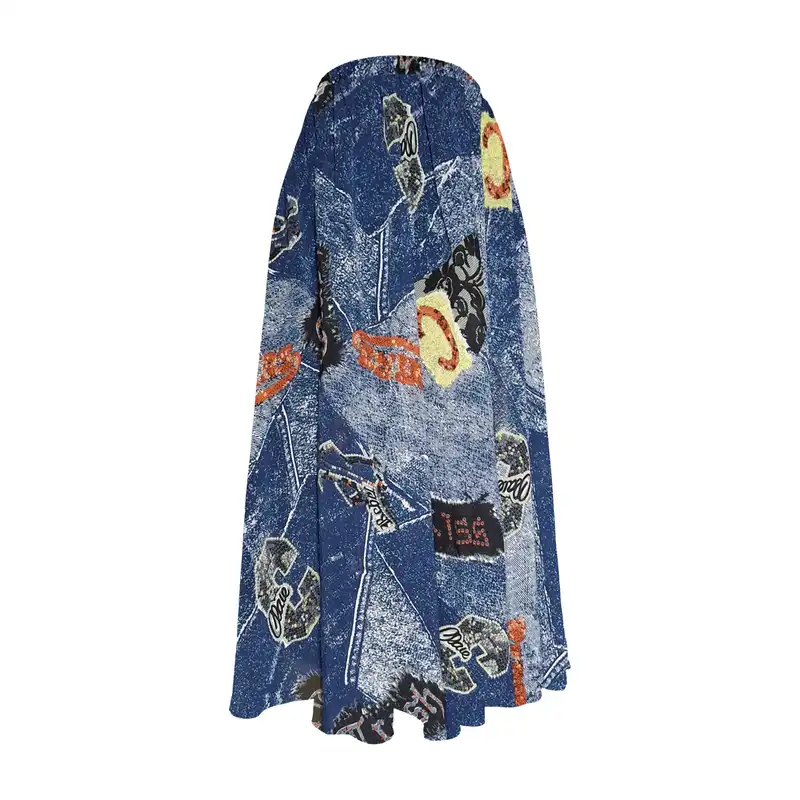 دامن کلوش زنانه مدل H11 رنگ آبی