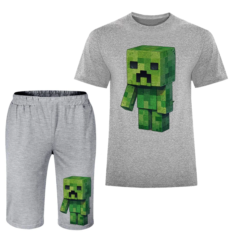 ست تی شرت و شلوارک مردانه مدل ماینکرفت A180