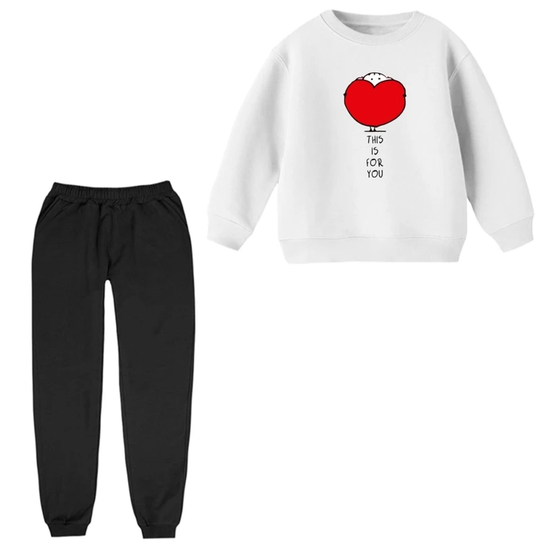 ست سویشرت و شلوار راحتی بچگانه مدل قلب  