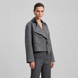کت پاییزه زنانه فوتر مدل Leather Collar