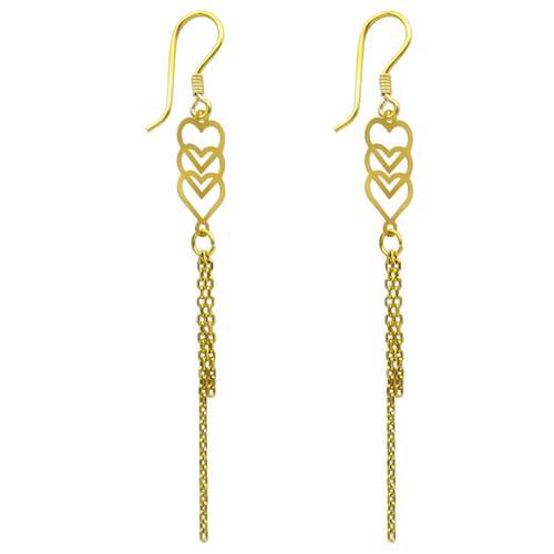 گوشواره طلا 18 عیار زنانه مانچو مدل قلب کد efgs020