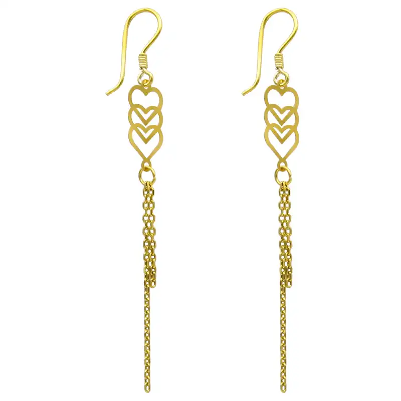 گوشواره طلا 18 عیار زنانه مانچو مدل قلب کد efgs020