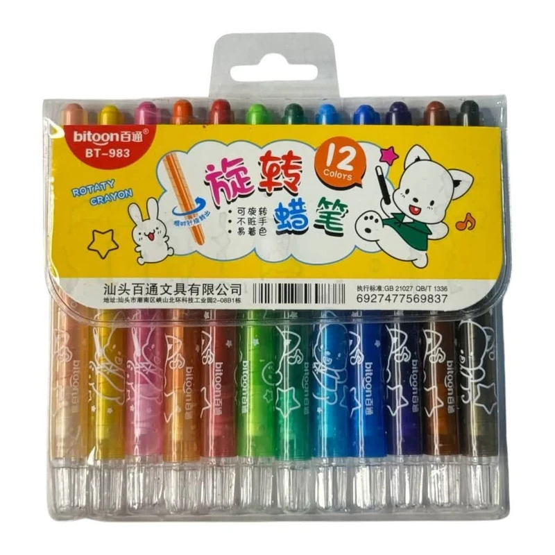 پاستل 12 رنگ بیتون مدل پیچی کد 983