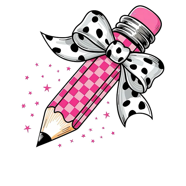 استیکر پارچه و لباس پاد آفرین طرح مدرسه و مداد کد 1454