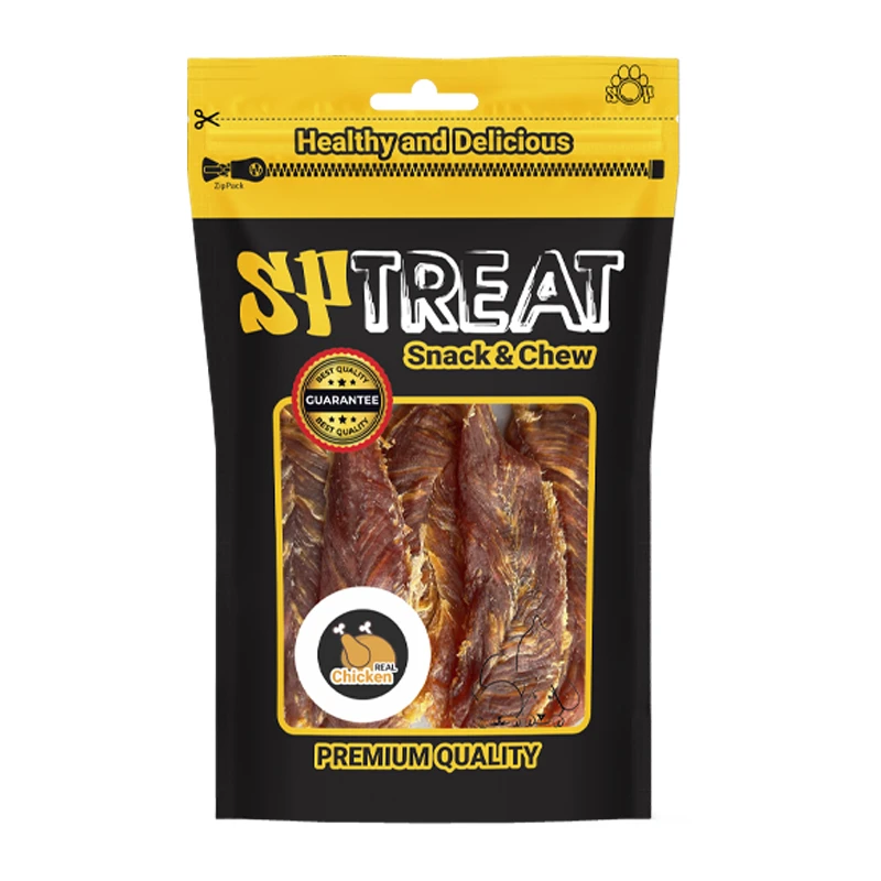 تشویقی سگ اس پی مدل Chicken Jerky D01 وزن 110 گرم