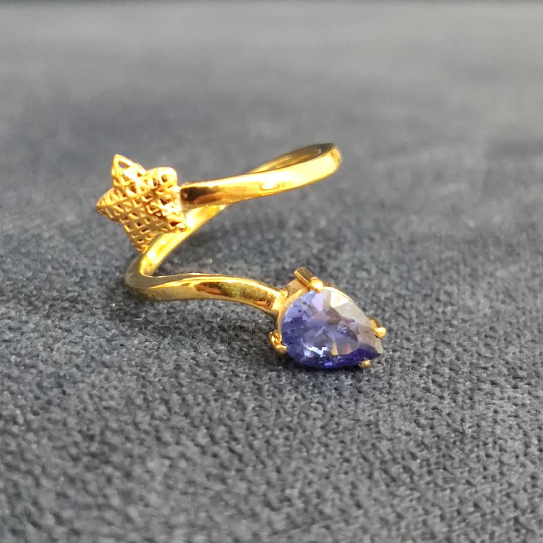 انگشتر طلا 18 عیار زنانه قیراط طرح ستاره کد GH325