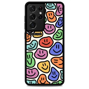 AKAM AMCWSGS21U-HAPPY FACE2 Cover For Samsung Galaxy S21 Ultra