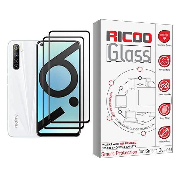 محافظ صفحه نمایش ریکو مدل Ricoo Glass MIX002 مناسب برای گوشی موبایل ریلمی 6i (India) بسته دو عددی