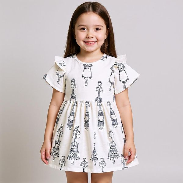 پیراهن دخترانه مدل ابروبادی آدمک