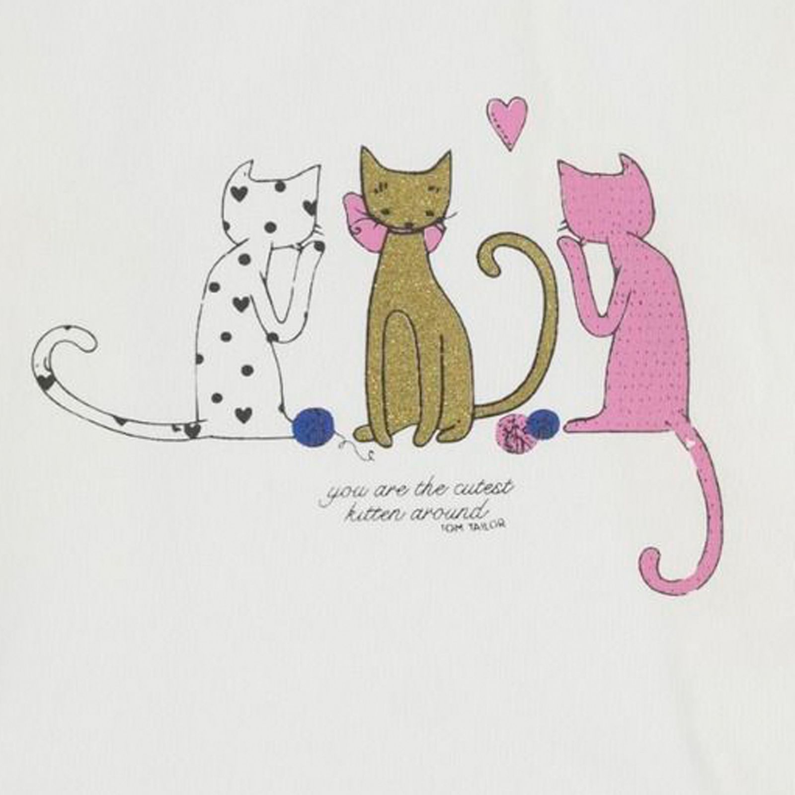 تی شرت آستین بلند دخترانه تام تیلور مدل گربه -  - 3