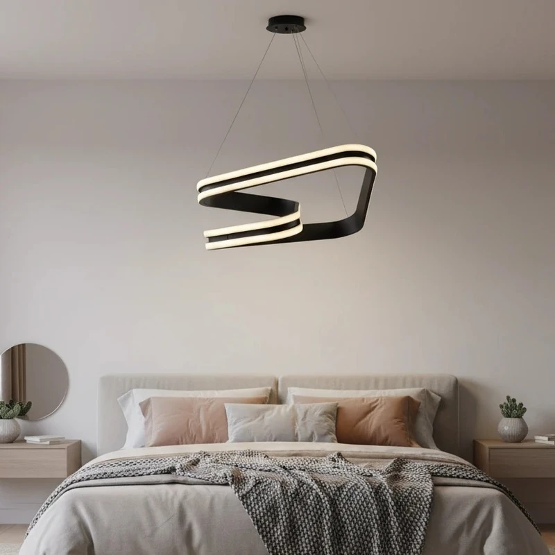 لوستر 2 شعله نور از ما رشکان مدل tudeli.triangle.3line