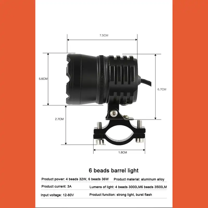 پرژکتور خودرو و موتور مدل U6 بسته دو عددی