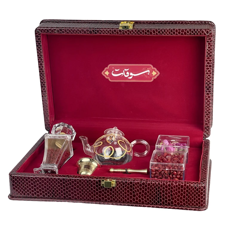 زعفران سرگل کادویی سوقات - 2.3 گرم بهمراه هاون و قوری