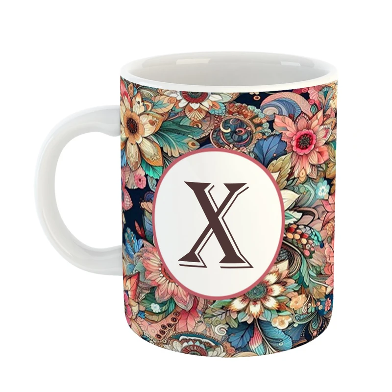 ماگ پادآفرین مدل فانتزی طرح حرف X کد 40