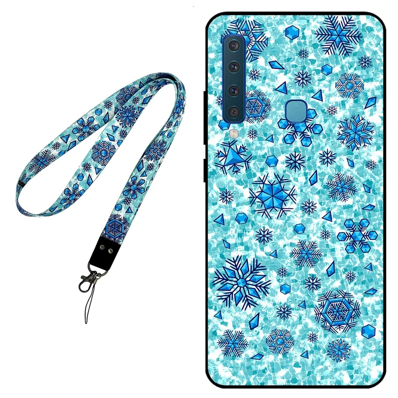 کاور مگافون طرح برف مدل 0014 مناسب برای گوشی موبایل سامسونگ Galaxy A9 2018 / A9S به همراه بند گردنی 
