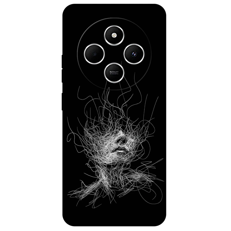 کاور مگافون طرح اسکچ صورت مدل 7423 مناسب برای گوشی موبایل شیائومی Redmi 14C