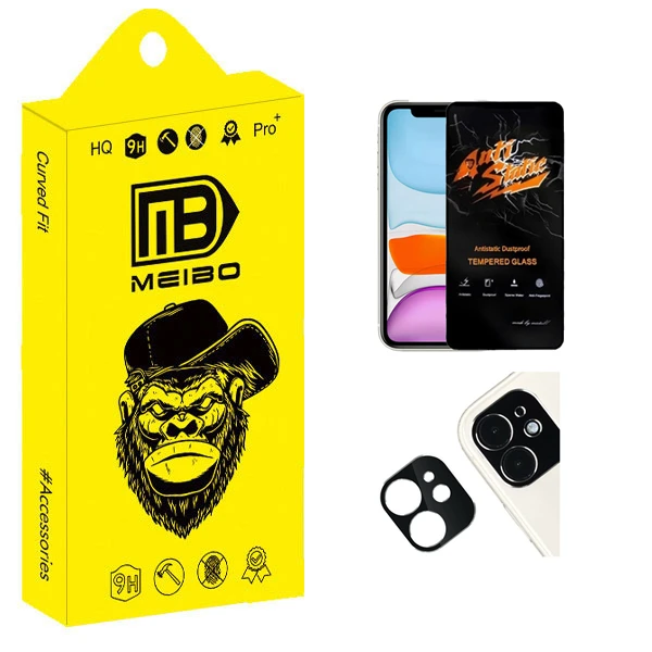 محافظ صفحه نمایش میبو مدل Transparent Antistatic مناسب برای گوشی موبایل اپل iPhone 11 به همراه محافظ لنز دوربین