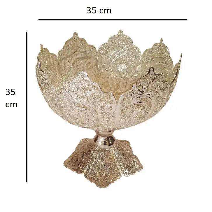 کاسه آجیل خوری ملیله کاری مدل هشت پر کد 16