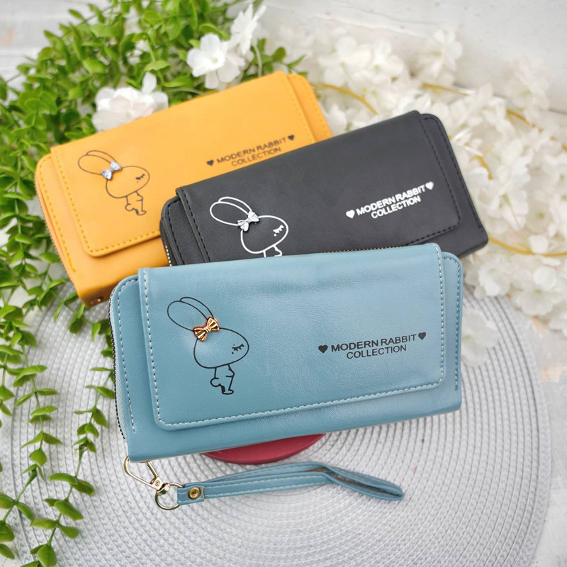 کیف پول زنانه مدل پشت زیپ دسته دار مدرن رابیت کد KZD-084