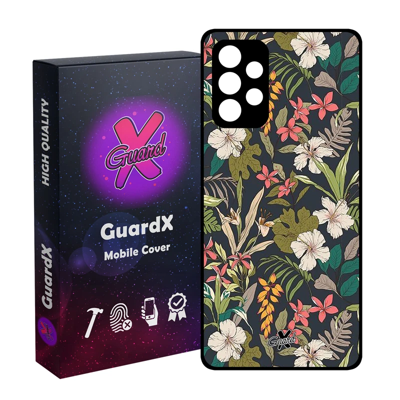 کاور گارد ایکس طرح گل مدل Glass10222 مناسب برای گوشی موبایل سامسونگ Galaxy A72