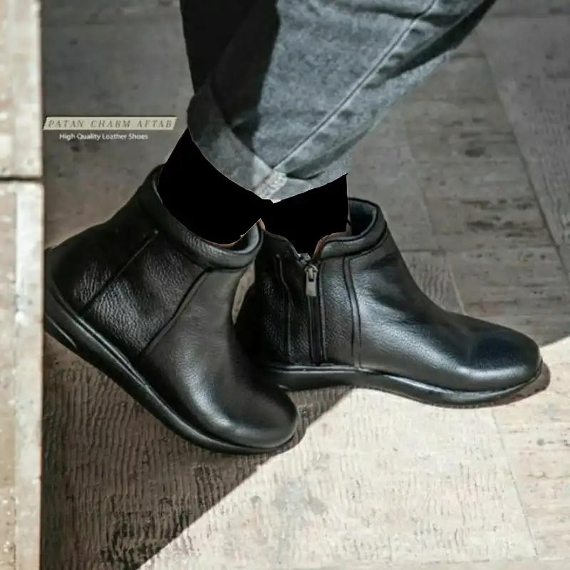 نیم بوت زنانه پاتن چرم آفتاب مدل S12