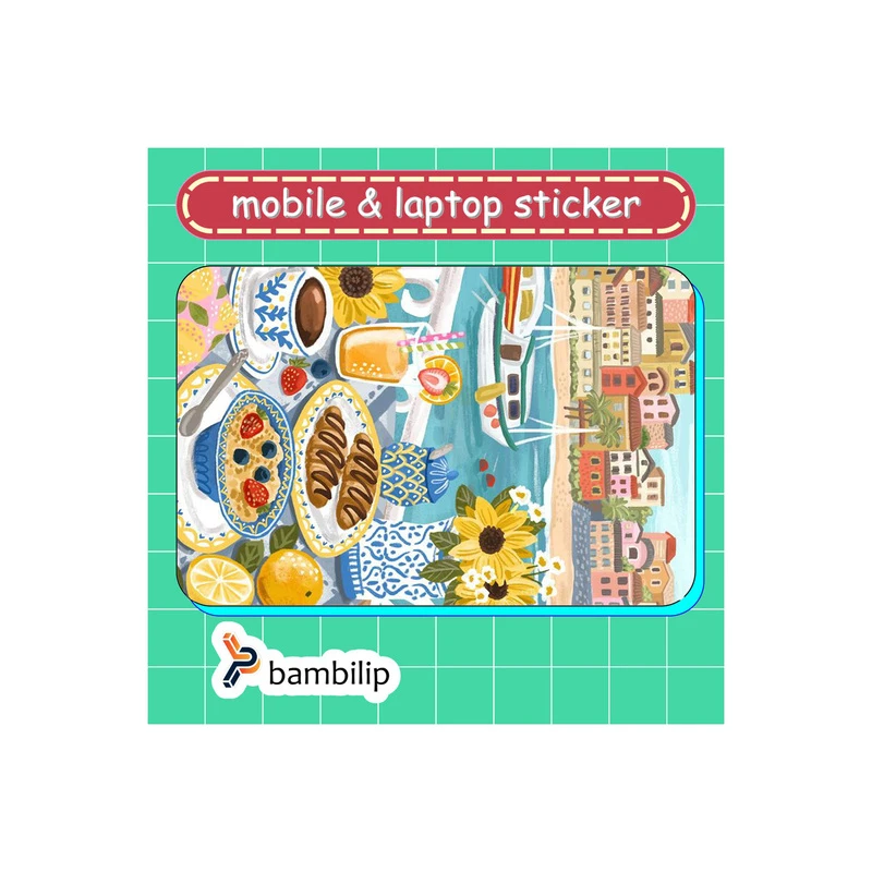 استیکر بامبیلیپ مدل کارت عابر طرح صبحانه در ساحل کد 9126928