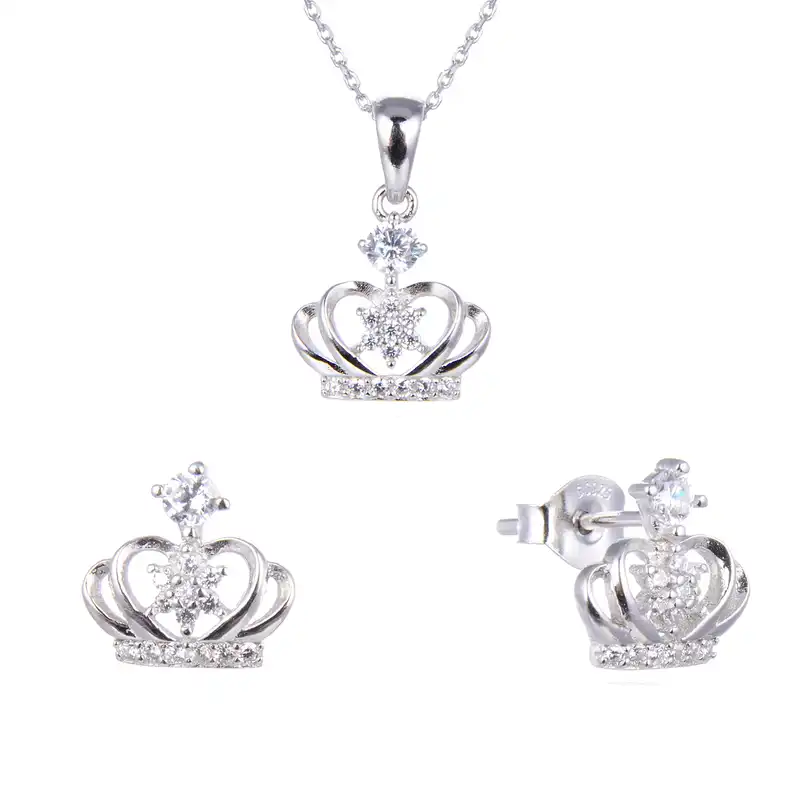 نیم ست نقره زنانه شهر جواهر مدل SJ-HSE027