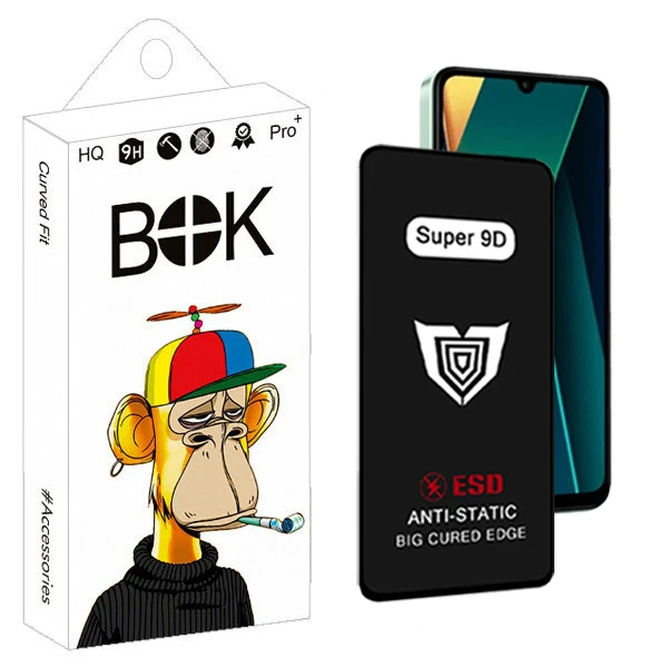 محافظ صفحه نمایش بوک مدل Super 9D 009 مناسب برای گوشی موبایل شیائومی redmi 14c / a3x / poco c75