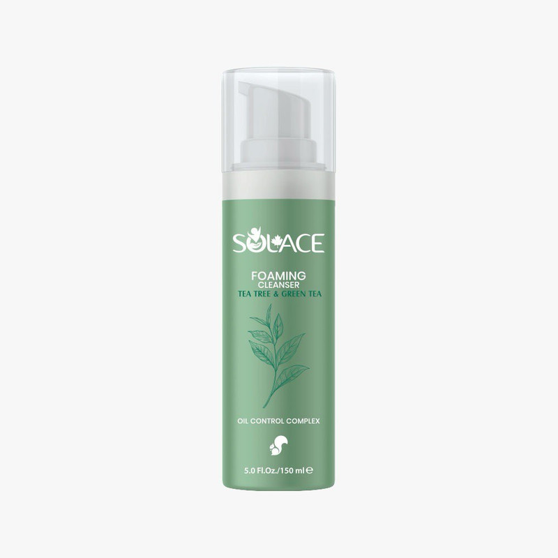 فوم شستشوی صورت سولس مدل Tea Tree & Green Tea مناسب برای پوست های چرب و مختلط حجم 150 میلی لیتر