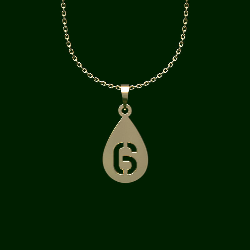 گردنبند طلا 18 عیار زنانه مدوپد مدل عدد 6 کد QQ2-1-1281