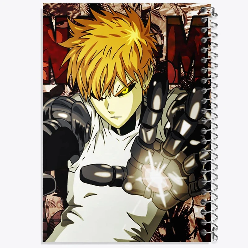 دفتر ژورنال نویسی 50 برگ خندالو مدل نقطه ای طرح جنوس انیمه مرد تک مشتی One Punch Man کد 11371