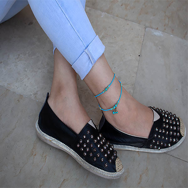 پابند زنانه مدل منجوقی نورا دو ردیفه