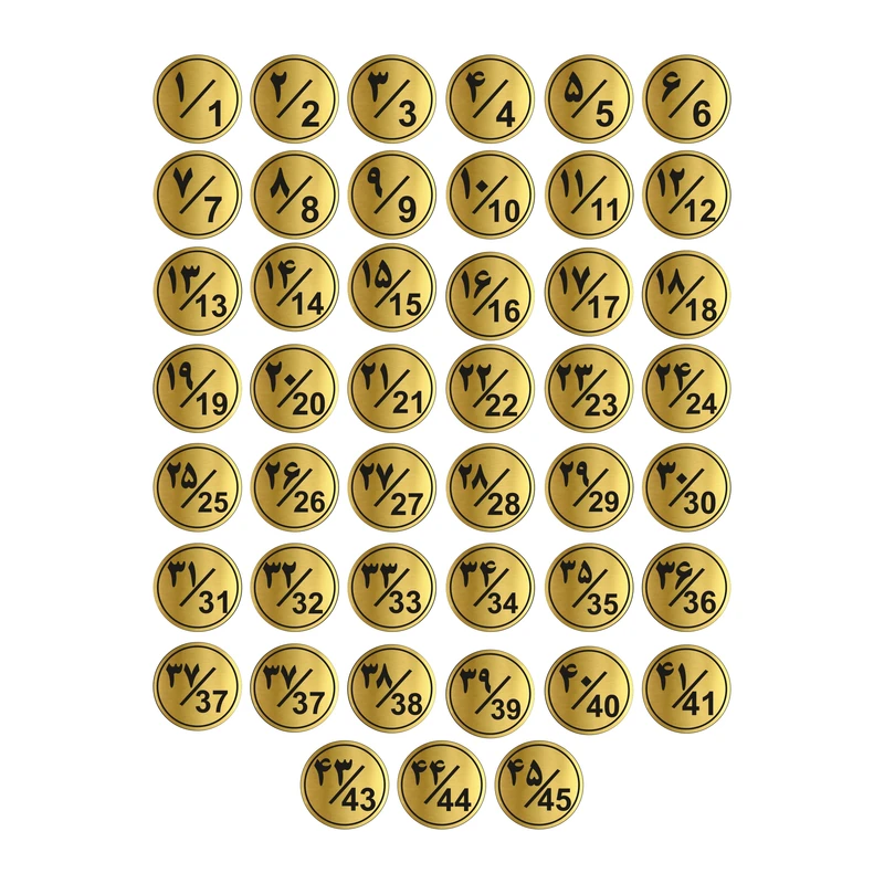 تابلو راهنما طرح پلاک اعداد مدل GNG1345 مجموعه 45 عددی