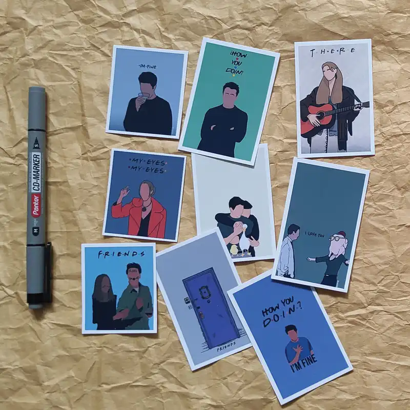 استیکر لپ تاپ طرح فرندز کد 1037 مجموعه 9 عددی