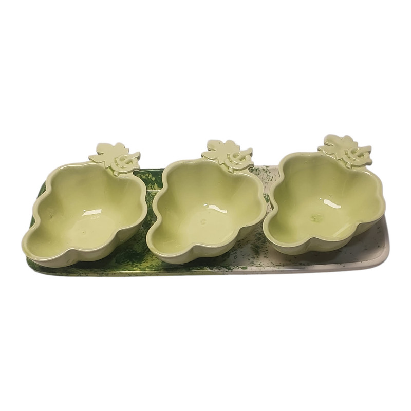 ست ۴ تکه کاسه و سینی سرامیکی مدل انگور 0340501