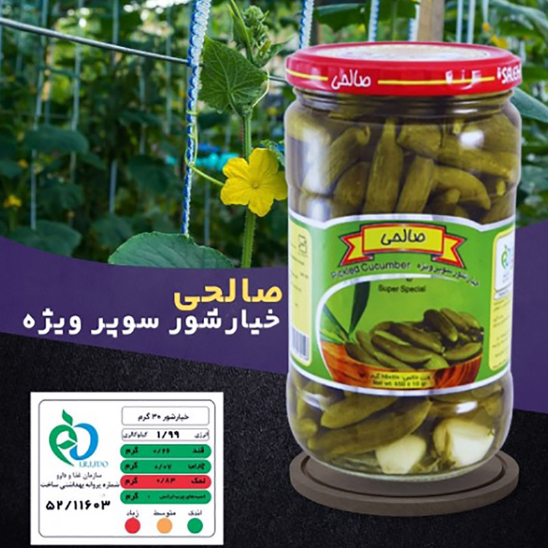 خیارشور ریز پاستوریزه صالحی -  650 گرم مجموعه 3 عددی
