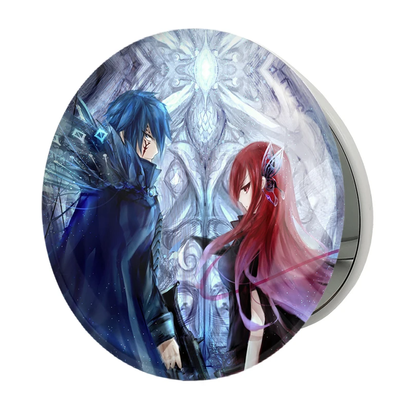 آینه جیبی خندالو طرح ارزا و جلال انیمه فری تیل Fairy Tail مدل تاشو کد 16483 