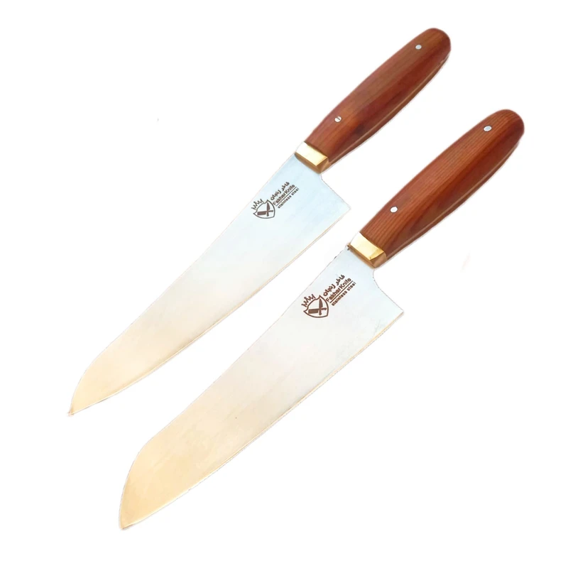 ست چاقوی آشپزخانه 2 پارچه فاخر زنجان مدل سفارشی طرح سانتاکو