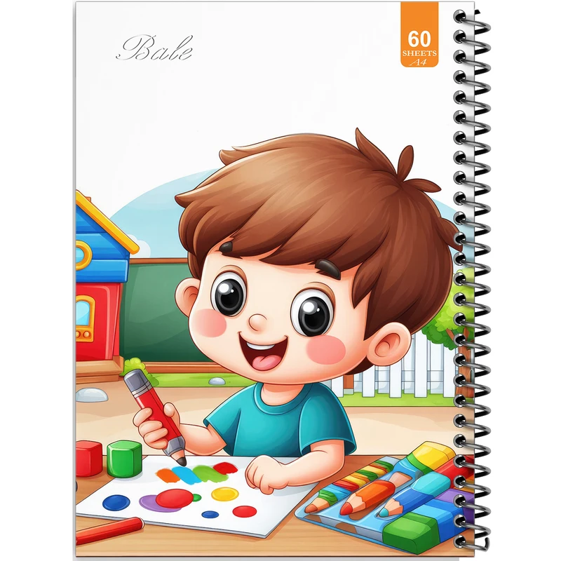 دفتر نقاشی 60 برگ انتشارات بله طرح فانتزی پسرانه طراحی با ماژیک کد A4-O381