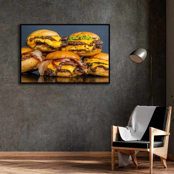 تابلو نوری بکلیت طرح همبرگر مدل B-D2121 فریم مشکی