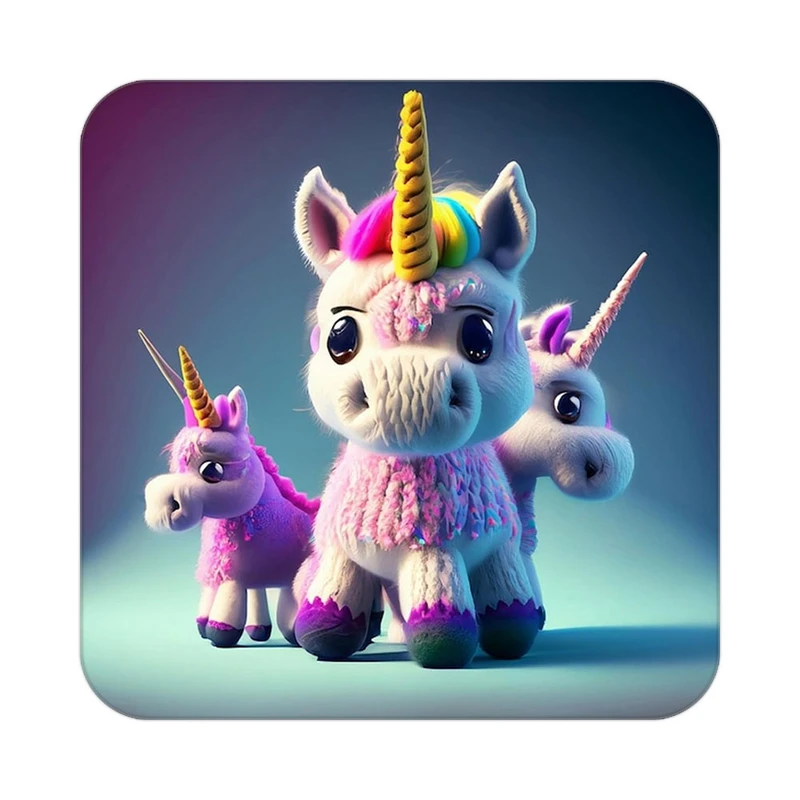 زیر لیوانی کاکتی طرح اسب تک شاخ و یونیکورن مدل mp29020