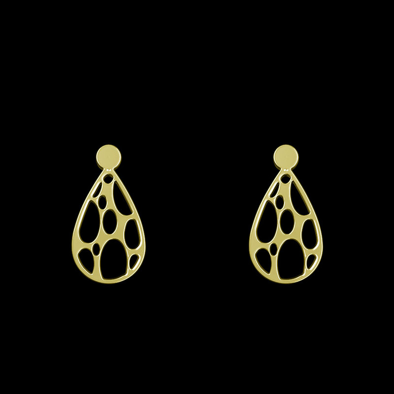 گوشواره طلا 18 عیار زنانه مدوپد مدل هندسی کد GA1-13882