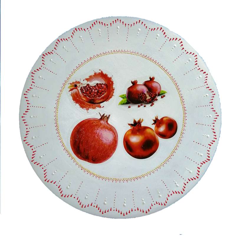 بشقاب دیوارکوب سفالی طرح انار کد 765