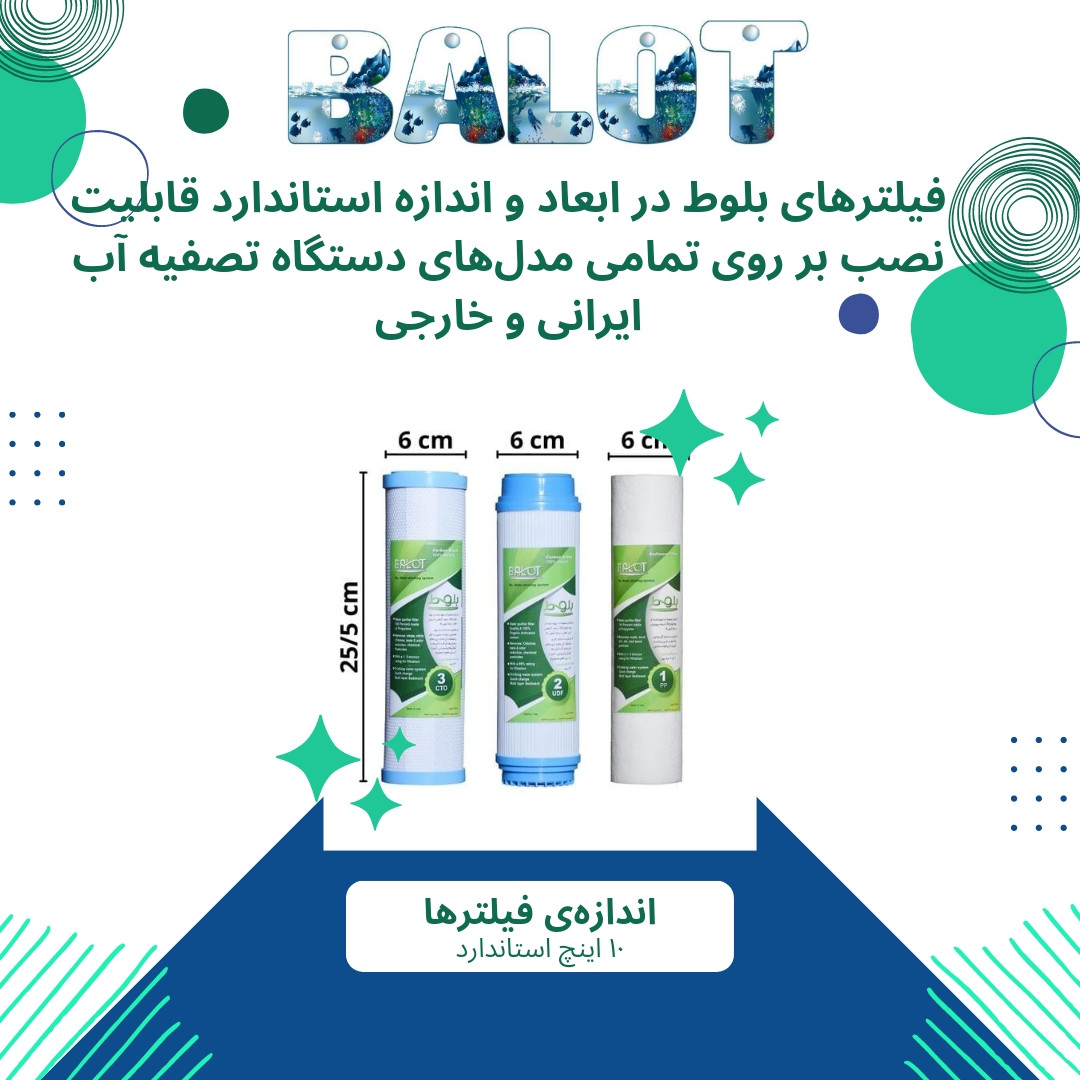 فیلتر دستگاه تصفیه آب بلوط مدل BL 09 مجموعه 9 عددی