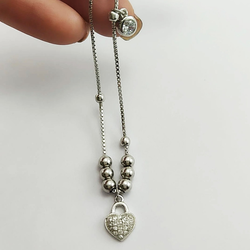 پابند نقره زنانه مدل قلب کد NG1488